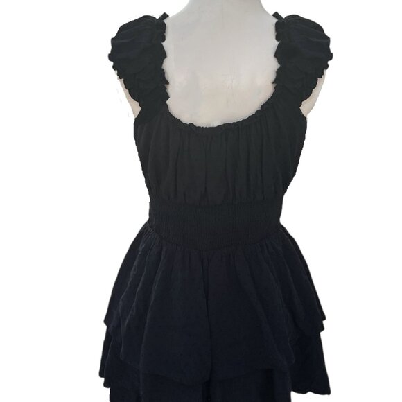 1412 Swiss Dot Off Shoulder Romper - Picture 2 of 8